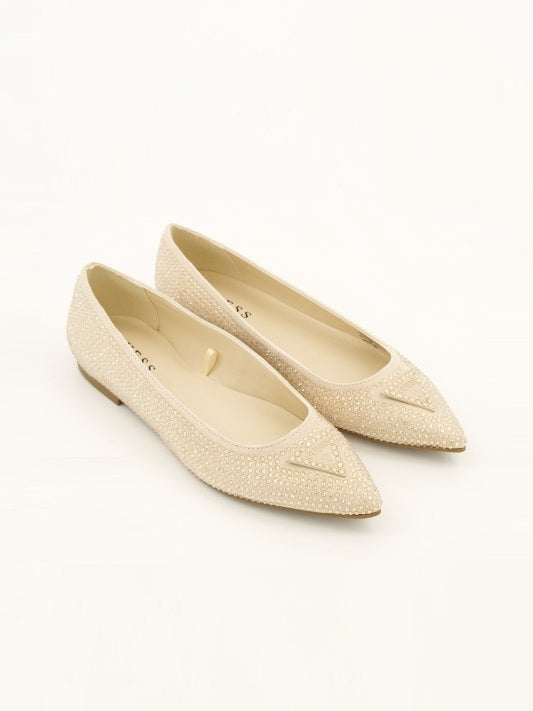 Guess Nude Embellished Ballet Shoes
