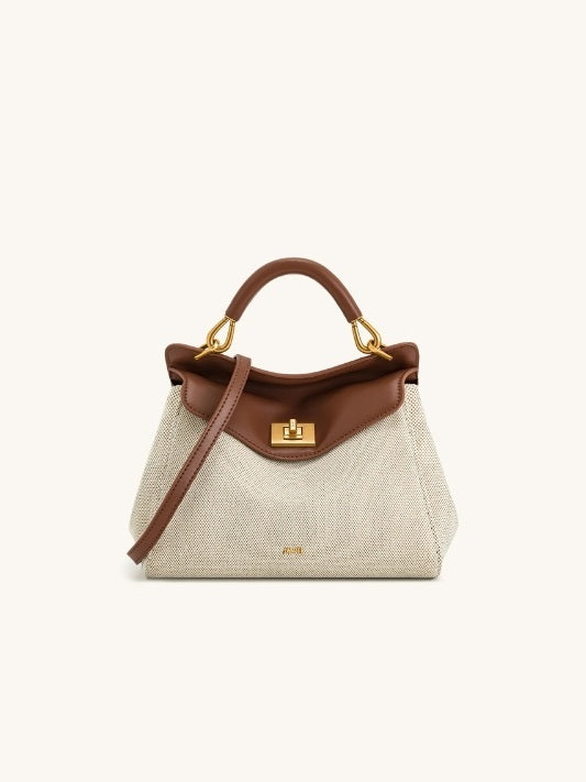 JW PIE Lucia Classic Top Handbag - Brown Canvas