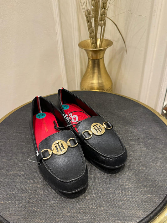 Tommy Hilfiger Woman’s Black Leather Driving Loafers