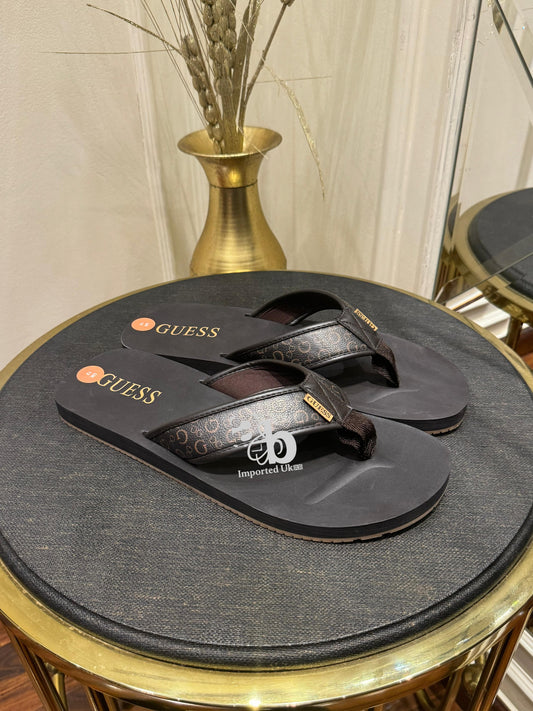 Guess Brown Durban Casual Logo Sandals