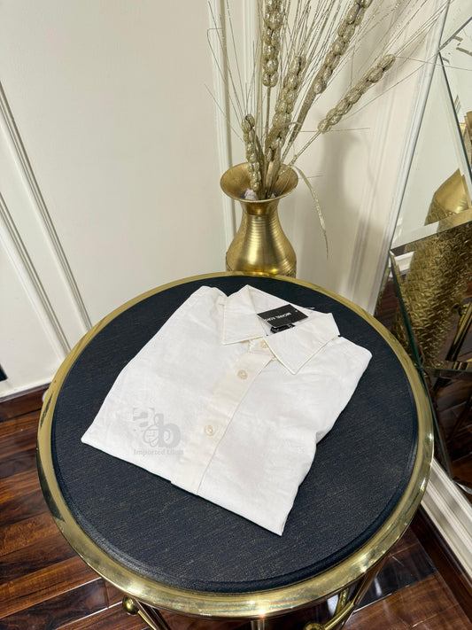 Michael Kors Men`s Classic Fit Short Sleeve Shirt Small White Cotton