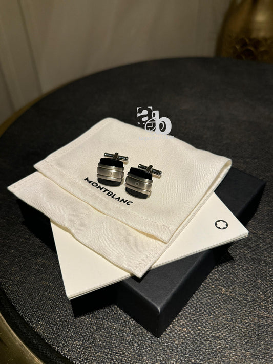 Mont Blanc Silver/Black Cufflink For Men