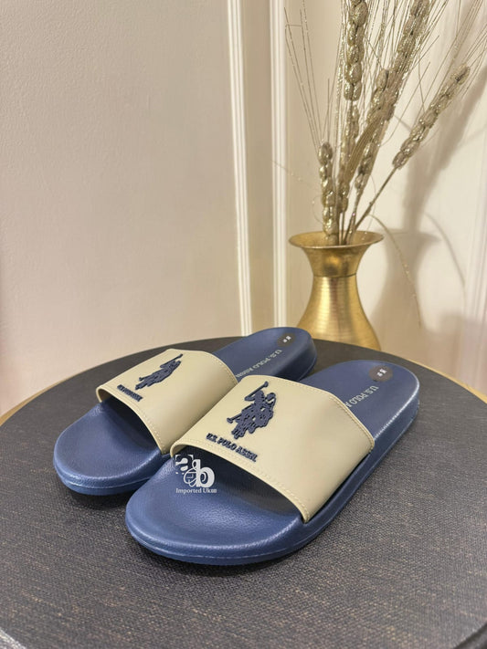 U.S Polo Assn. Blue / Beige Slides