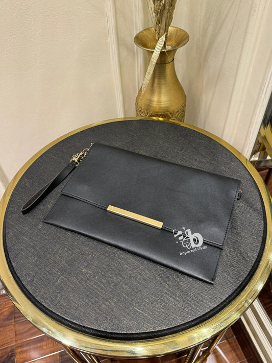 Shein Minimalist Black Clutch Bag Elegant Envelope Bag