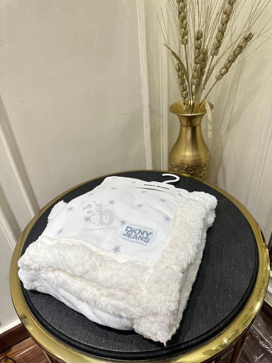 DKNY Blanket For Kids In White Colour