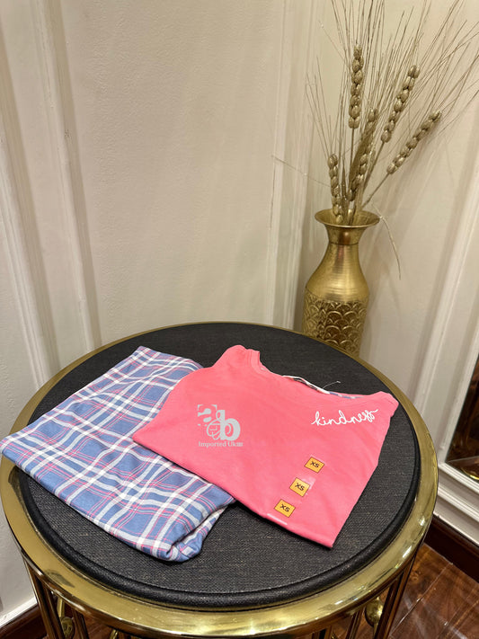 M&S Half Sleeves PJ Set In Pink Colour