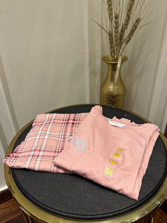 M&S Full Sleeves In Blush Colour PJ Set