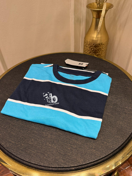 Marks and Spencer Blue Stripe T Shirt
