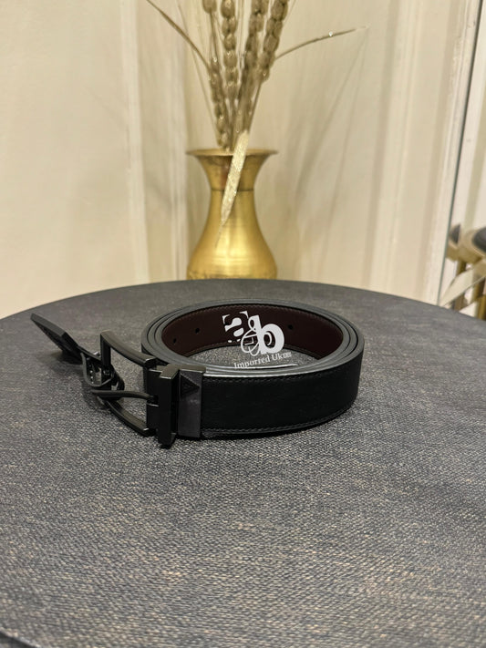 Guess Men’s Belt Double Sided Buckle Leather Fashion Belt