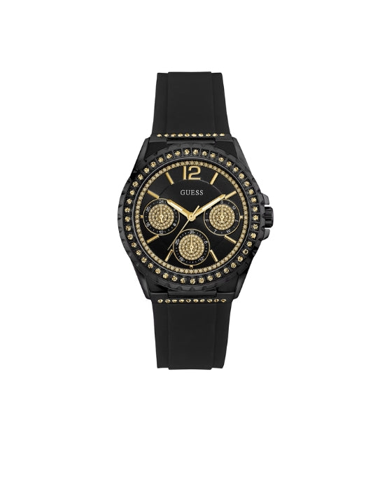 Guess Black And Crystal Multifunction Watch - U0846L1