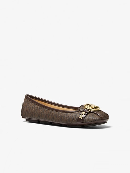 Michael Kors Brown Fulton Studded Logo Moccasin
