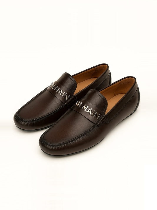 Balmain Brown Diver Loafers