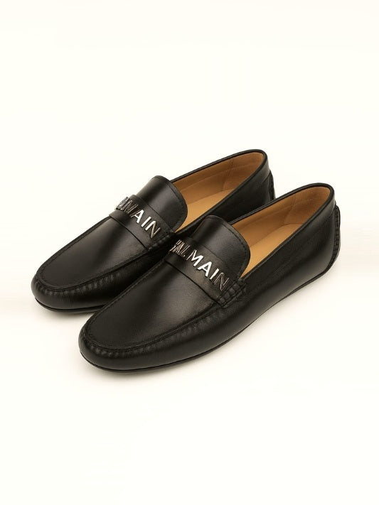 Balmain Black Driver Loafers