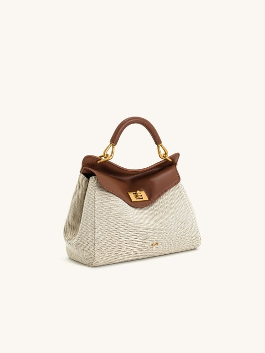 JW PIE Lucia Classic Top Handbag - Brown Canvas