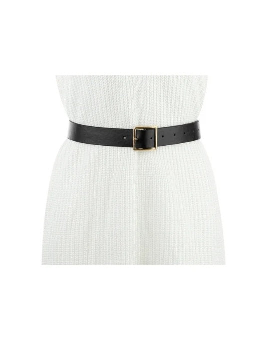 Shein Women's Leather Belts Black Waist Belt with Pin Buckle