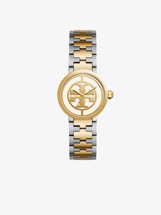 Tory Burch Reve Watch, Two-Tone Gold/Stainless Steel/Ivory, 28 MM - TRB4016