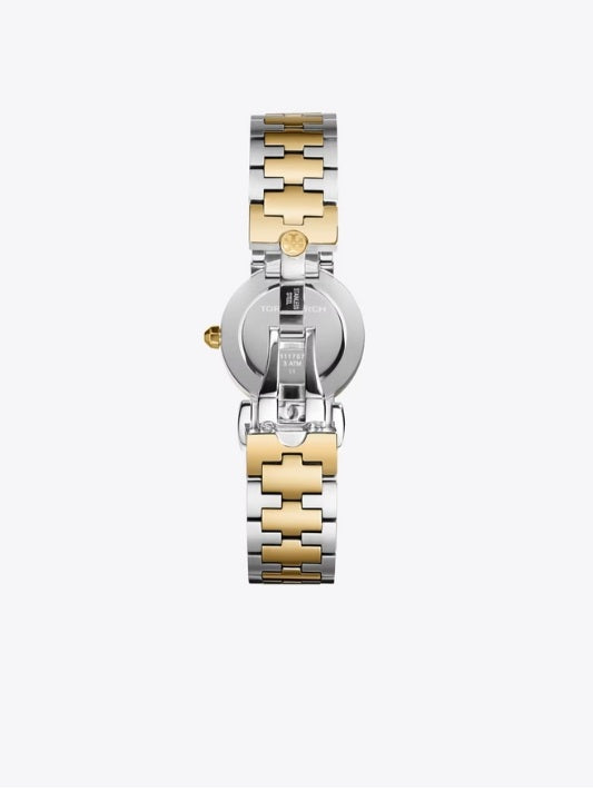 Tory Burch Reve Watch, Two-Tone Gold/Stainless Steel/Ivory, 28 MM - TRB4016
