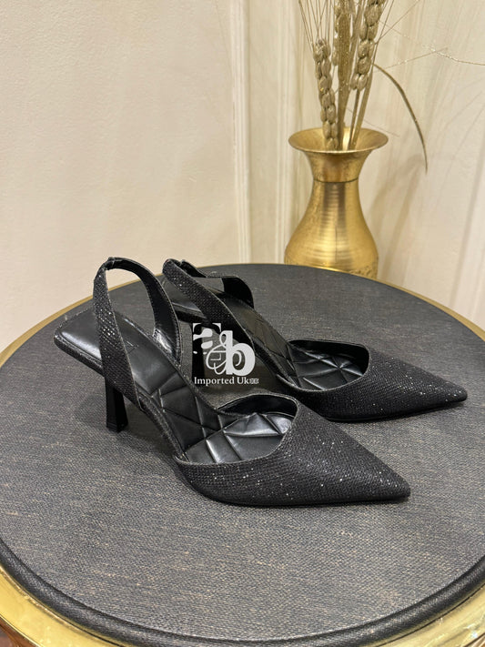 Linzi Black Rhinestone Heel For Heel