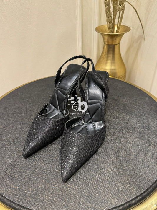 Linzi Black Rhinestone Heel For Heel