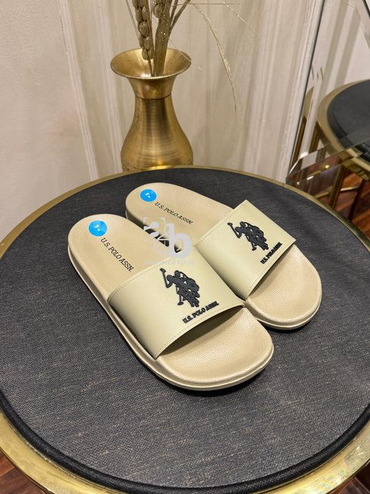 U.S.Polo Assn. White Slide