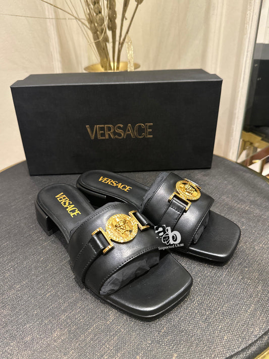 Versace Black Slides