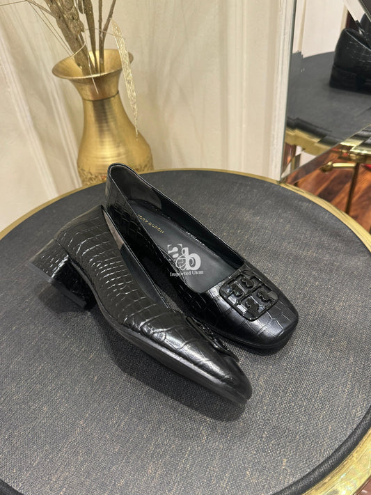 Tory Burch Women Croc Leather Georgia Heels