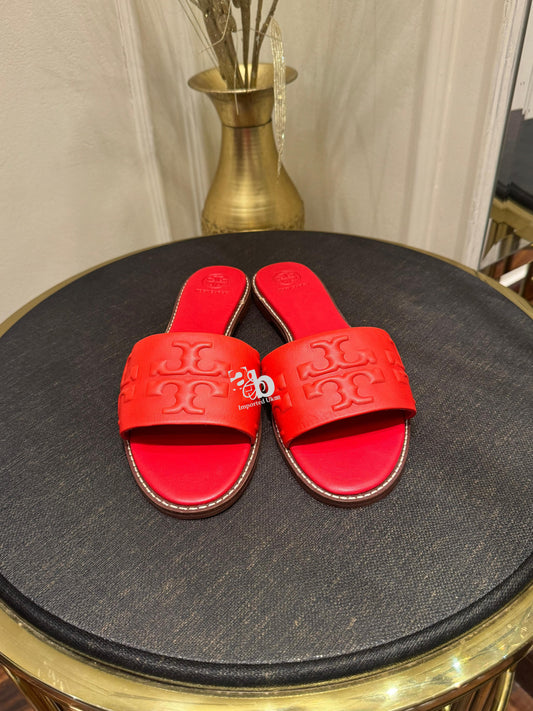 Tory Burch Red Leather Slide