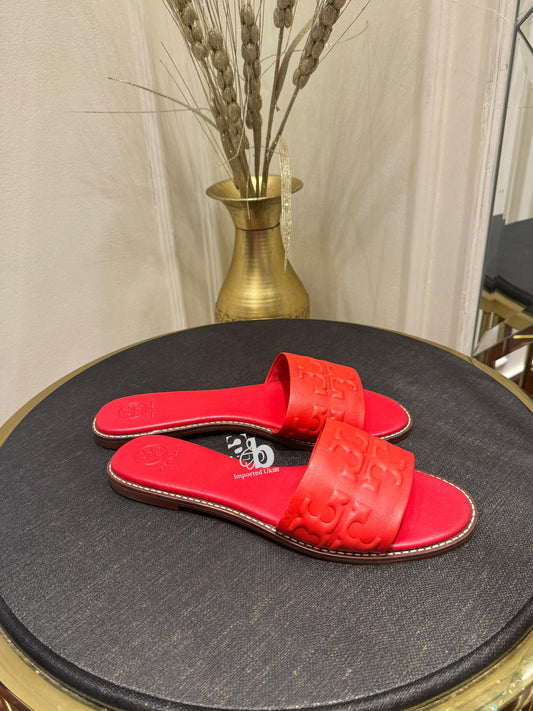 Tory Burch Red Leather Slide