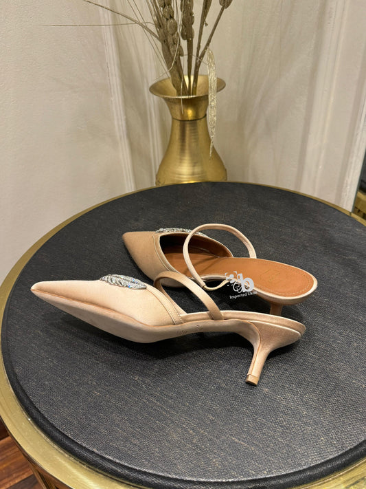 Malone Souliers Fara Embellished Satin Pumps Heels