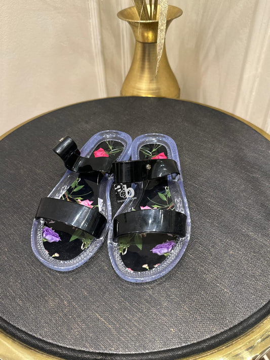 Ted Baker Jellina Art Print Two Strap Jelly Flats