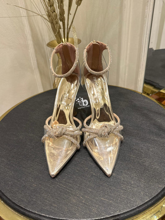Kurt Geiger Ava Stiletto Heel Strappy Sandals, Gold