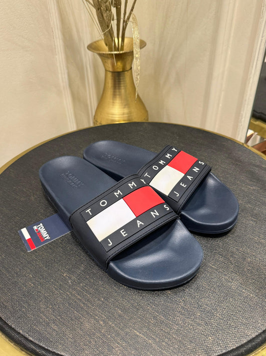 Tommy Hilfiger Polyester Slide For Women Twilight Navy