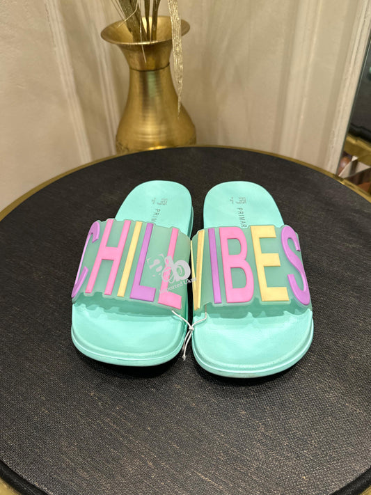 Primark Light Green Chill Vibes Slides