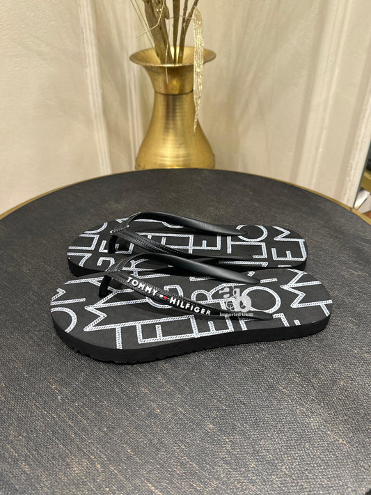 Tommy Hilfiger NWT Black White Flip Flop