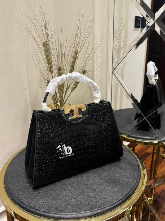 Tory Burch Eleanor Crocodile-Embossed Tote Bag