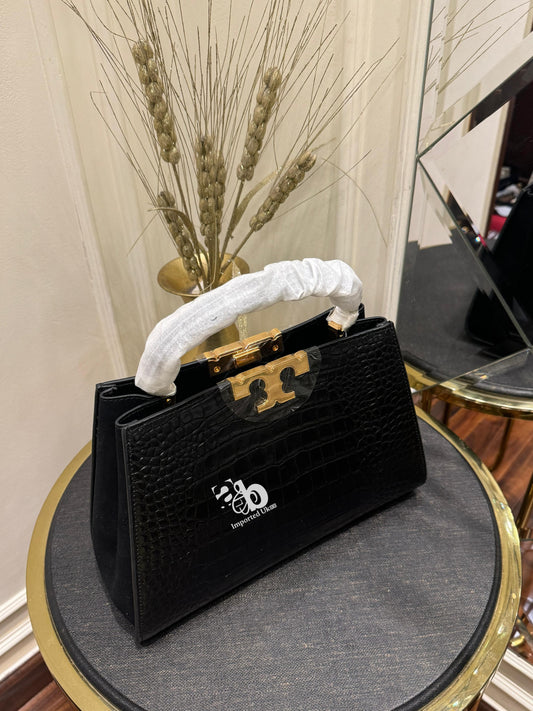Tory Burch Eleanor Crocodile-Embossed Tote Bag