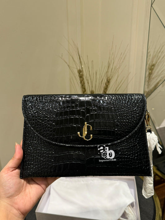 Jimmy Choo Croc Black Clutch