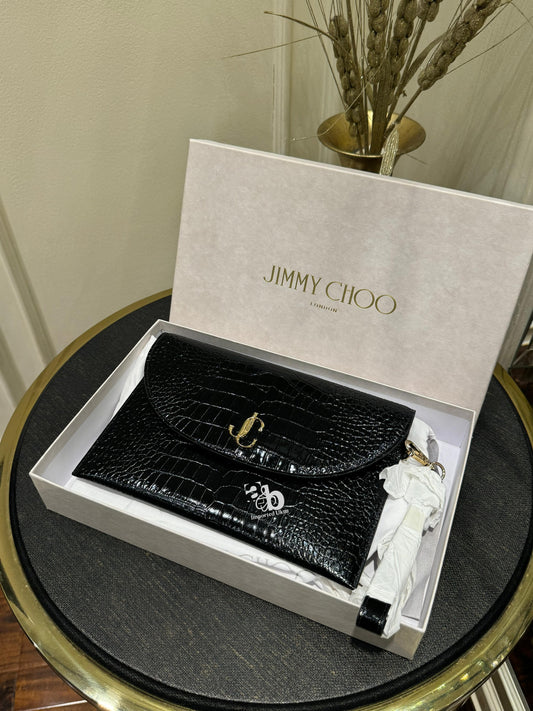 Jimmy Choo Croc Black Clutch