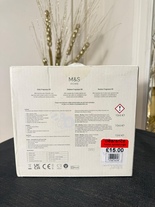 Wellbeing Ultrasonic Diffuser With Timer, Mist Control & 3 Fragrance Oils