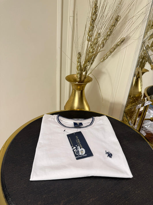 U.S. Polo Assn Basic Ribbed T Shirt White