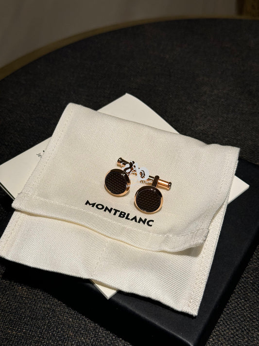 Mont Blanc Black and Gold Cufflink
