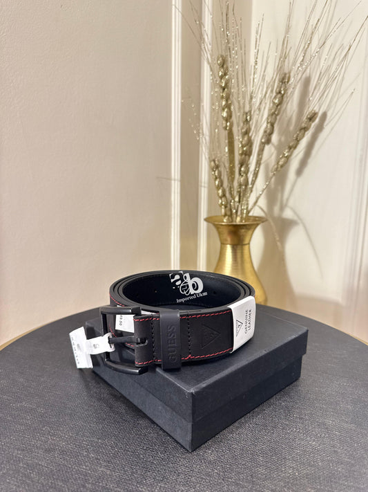 Guess Leather Black Belts for Men