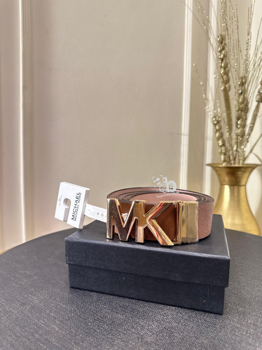 Michael Kors Signature Reversible Belt Logo Buckle Brown