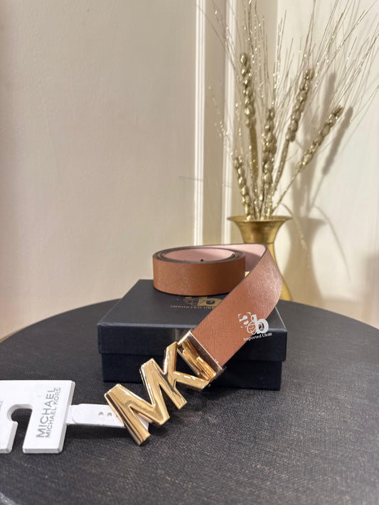 Michael Kors Signature Reversible Belt Logo Buckle Brown