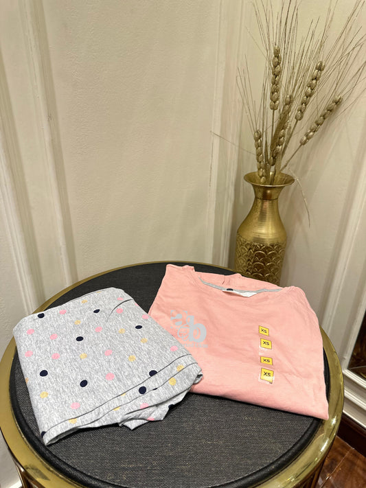 M&S Full Sleeves PJ Set In Pink Colour