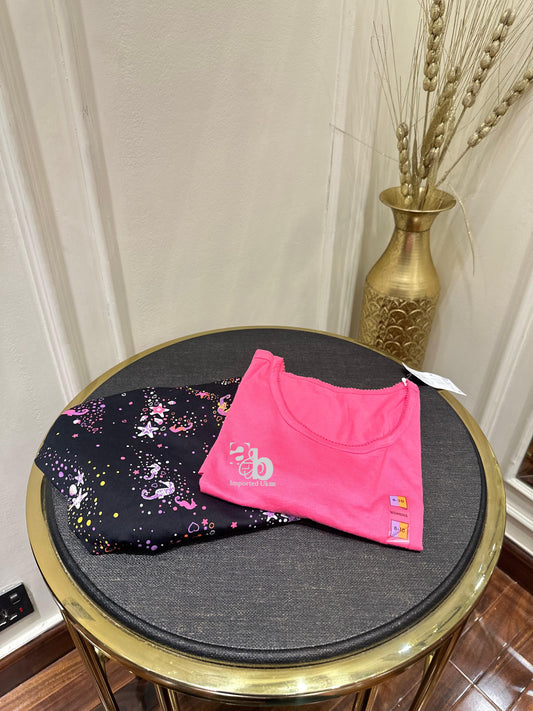 M&S Short Sleeve Pink Pj Set For Women