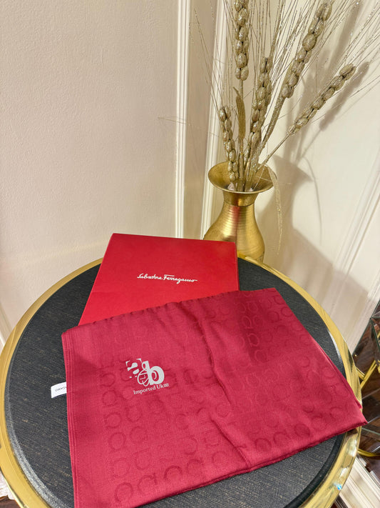 Salvatore Ferragamo Maroon Scarf In Small Size