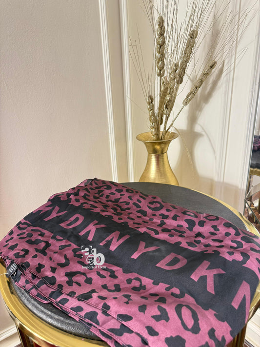 DKNY Leopard & Logo Print Multifunctional Scarf OS