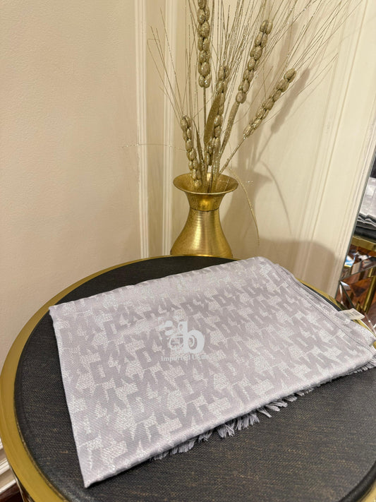 DKNY Gray Signature Shimmer Scarf