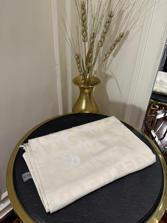 Karl Lagerfeld Patterned Ivory Shimmer Scarf
